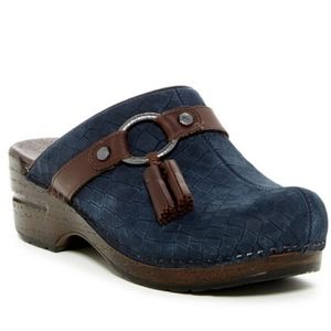 Dansko Blue Shandi Croc Mules
